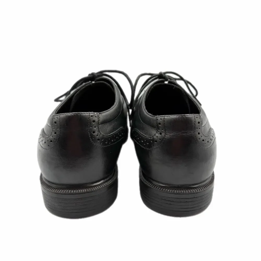 Propet Men's 10.5 XX WIDE Wall Street Black Leather Lace Up Office Work Oxfords
